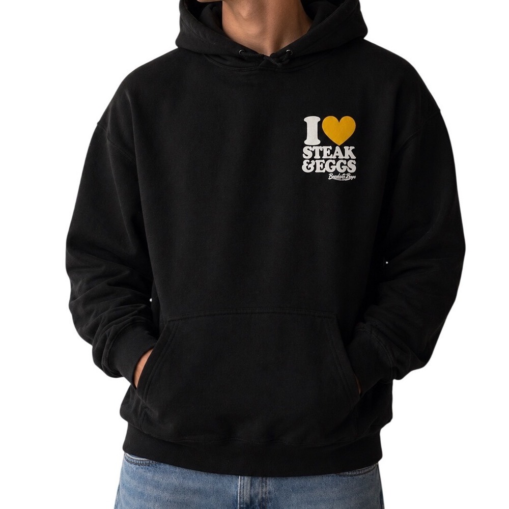 OTK Network Steak & Eggs Podcast Hoodie Mens Medium Black Graphic Pullover